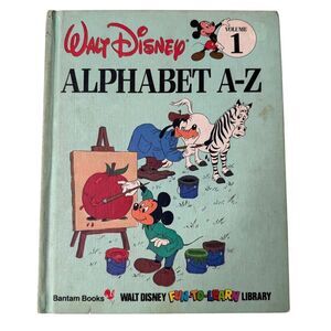 Disney Alphabet A-Z Volume 1 Children's Book Hardcover Fun-To-Learn vintage 1983